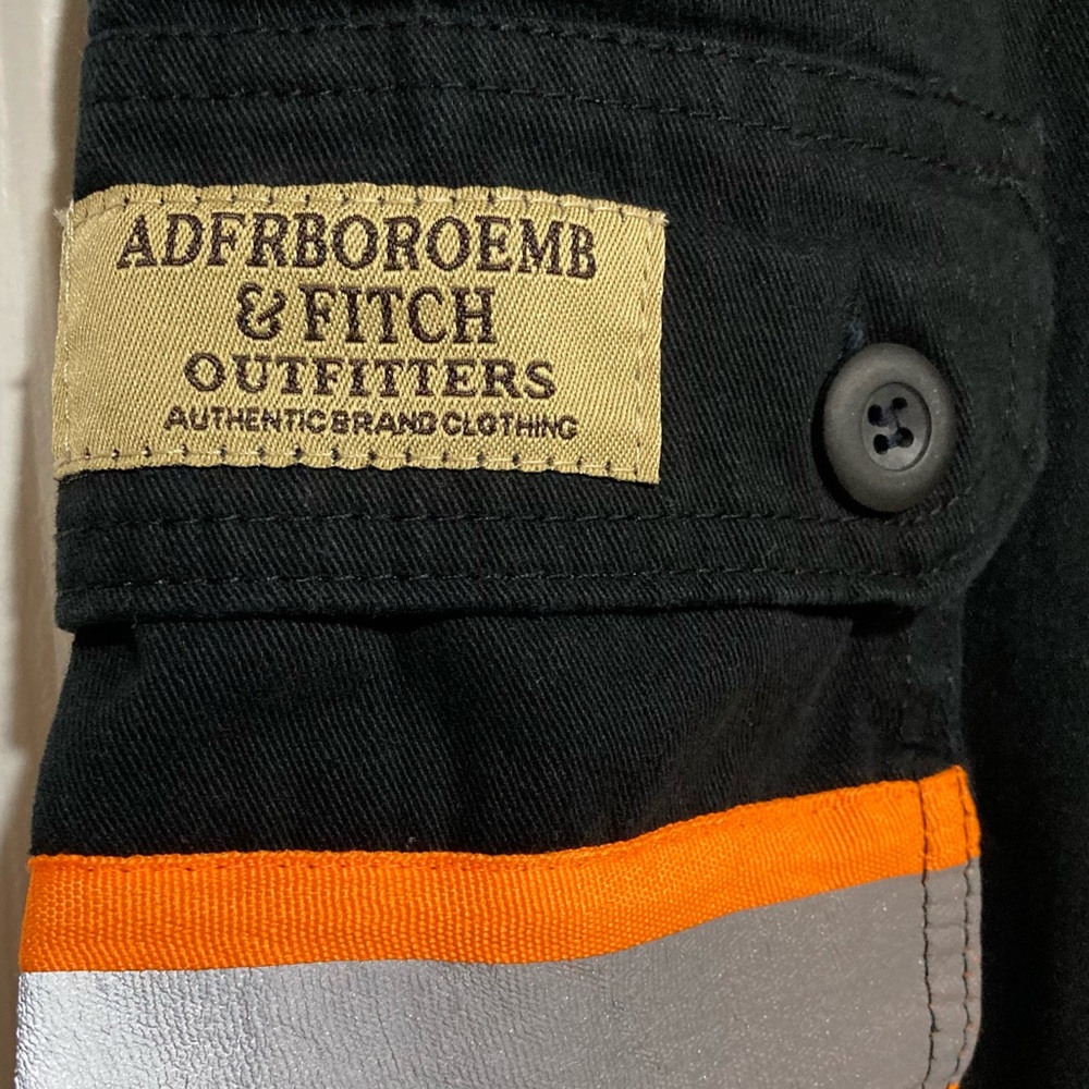 Men’s Shorts High Vis Visibility Black & Orange Stripe SZ 34 Cargo Construction - Picture 5 of 7